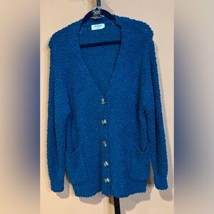 Zenana Outfitters Teal Button-Up Cardigan